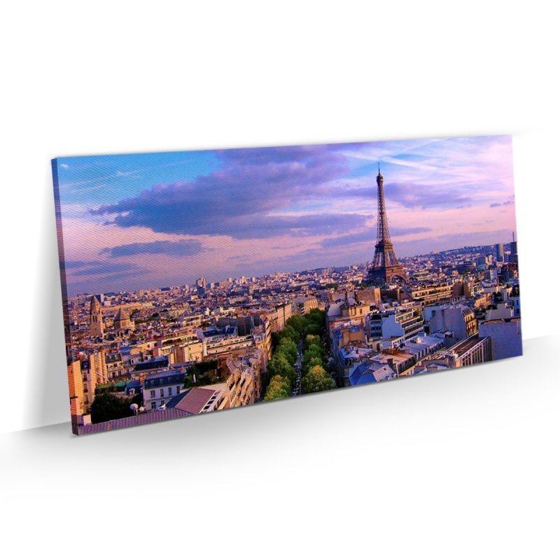 Quadro Paris Torre Eiffel Paisagem Entardecer Tela 100x50 - 1