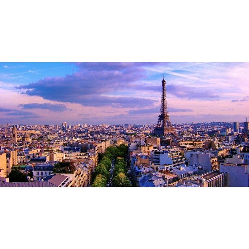 Quadro Paris Torre Eiffel Paisagem Entardecer Tela 100x50 - 2
