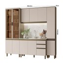 Ver imagem 5 de Cozinha Modulada Connect 4 Peças Duna/Cristal com Cristaleira - Móveis Henn