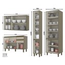 Ver imagem 4 de Cozinha Modulada Connect 4 Peças Duna/Cristal com Cristaleira - Móveis Henn