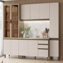 Ver imagem 2 de Cozinha Modulada Connect 4 Peças Duna/Cristal com Cristaleira - Móveis Henn