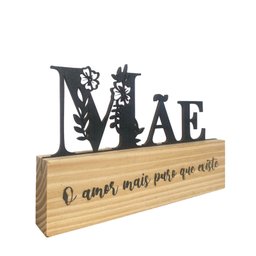 Kit Plaquinha Mãe Afetiva e Cubo com Buque. Decoração Di Das Mães. Presente Dia Das Mães - 2
