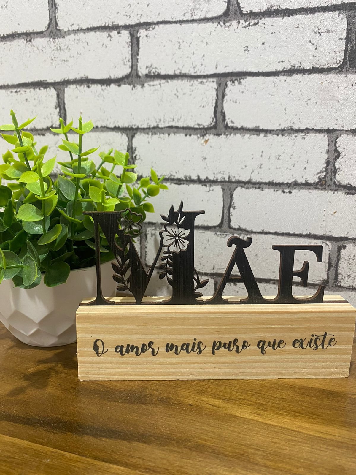 Kit Plaquinha Mãe Afetiva e Cubo com Buque. Decoração Di Das Mães. Presente Dia Das Mães - 3