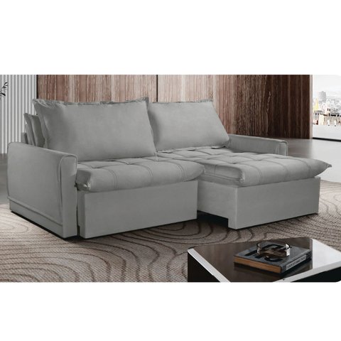 Sofá Cama Amsterdã Caixa Zero 200m Retrátil e Reclinável com Almofadas Soltas - Movenzo Estofados