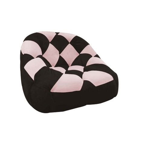 Poltrona Paloma Escritório Sala Pé Plástico Suede Marrom e Suede Rosa Bebê - Dominic Decor
