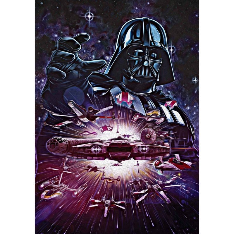 Quadro Grande Star Wars Darh Vader Naves Tela Tecido 90x60 - 2