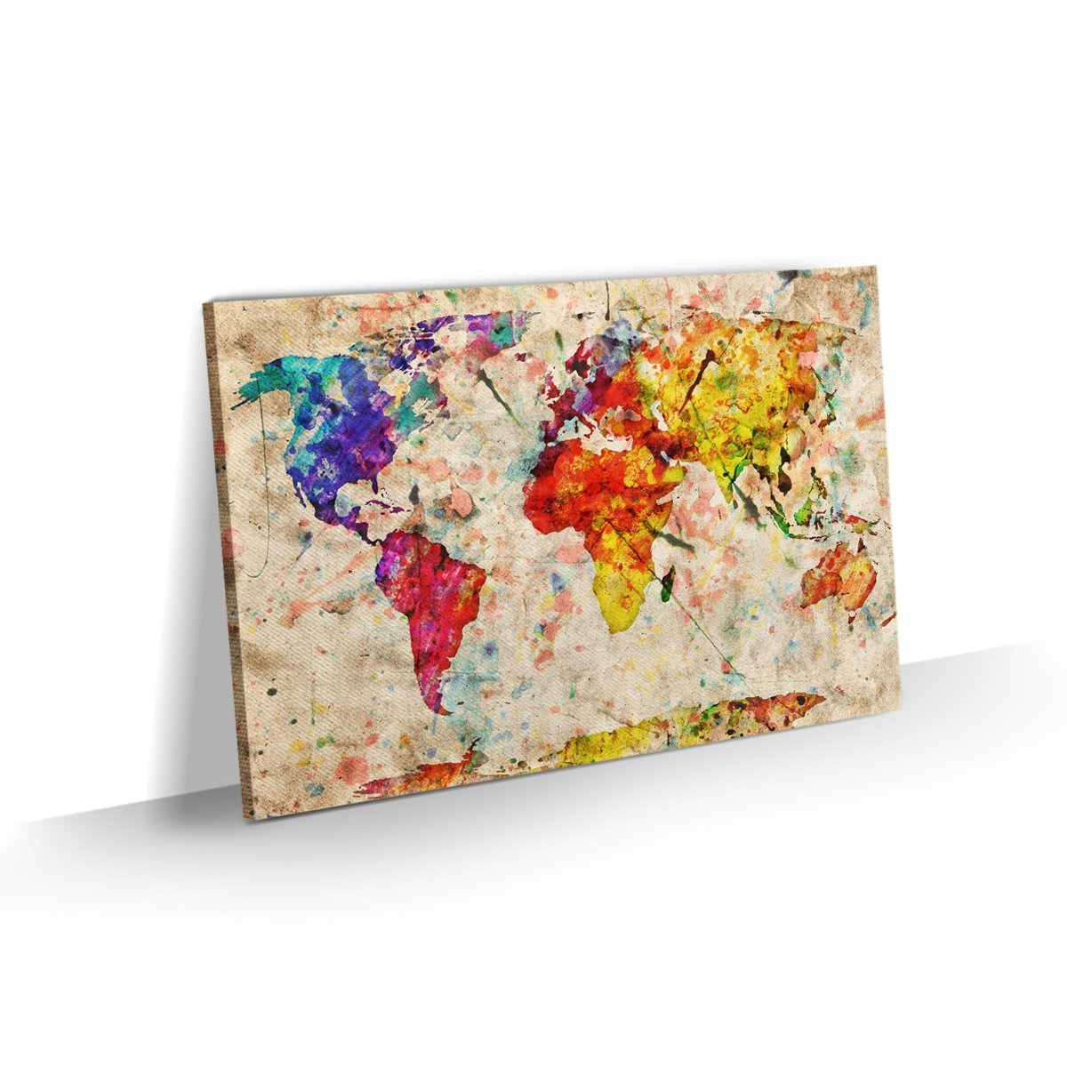 Quadro Mapa Mundi Grande Colorido Rústico Decorativo 90x60 - 1