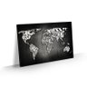 Quadro Mapa Mundi Grande Preto Nomes Países Tela 90x60 - 1