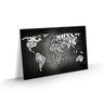 Quadro Mapa Mundi Preto Nomes Países Decorativo Sala 60x40 - 1