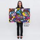 Ver imagem 2 de Quadro Romero Britto Grande Releitura Children World 90x60