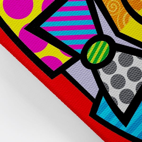 Quadro Romero Britto Releitura O Abraço Tela Tecido 100x25 - 3