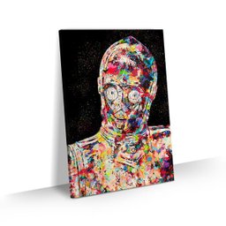 Quadro Star Wars Robô C-3PO Estilizado Colorido 60x40 - 1