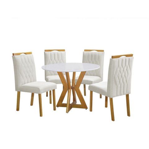 Conjunto de Mesa Ibiza 0.90x0.90 C/4 Cadeiras Apollo Art