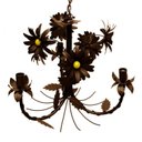 Ver imagem 5 de Luminária de Teto Artesanal para Sala de Jantar com Flores 03 Bocas - Verniz