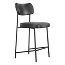 Ver imagem 6 de Kit 02 Banquetas Médias para Cozinha Lila Estofada com Encosto Couríssimo Preto - Desk Design