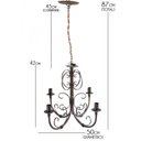 Ver imagem 2 de Lustre de Ferro Artesanal para Sala Moderna Cor Verniz 04 Bocais - Verniz