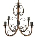 Ver imagem 1 de Lustre de Ferro Artesanal para Sala Moderna Cor Verniz 04 Bocais - Verniz