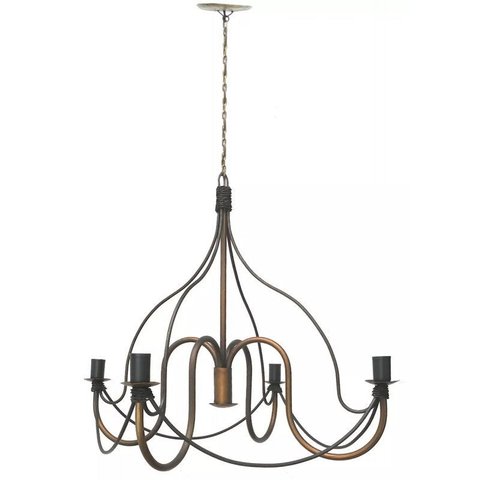 Lustre para Sala Rustico Artesanal de Ferro 4 Lâmpadas Modelo Cecília