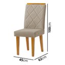 Ver imagem 5 de Kit 2 Cadeiras De Jantar Estofada Diana Pés Em Madeira