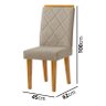 Kit 2 Cadeiras De Jantar Estofada Diana Pés Em Madeira - 5