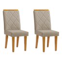 Ver imagem 1 de Kit 2 Cadeiras De Jantar Estofada Diana Pés Em Madeira