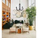 Ver imagem 4 de Lustre de Ferro Artesanal para Sala Moderna Verniz 5 Bocais Rustico