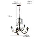 Ver imagem 3 de Lustre de Ferro Artesanal para Sala Moderna Verniz 5 Bocais Rustico