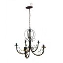 Ver imagem 2 de Lustre de Ferro Artesanal para Sala Moderna Verniz 5 Bocais Rustico