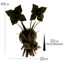Ver imagem 2 de Arandela de Parede Artesanal para Quarto com Flores de Ferro Rustica - Verniz