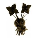 Ver imagem 1 de Arandela de Parede Artesanal para Quarto com Flores de Ferro Rustica - Verniz