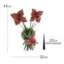 Ver imagem 2 de Arandela de Parede Artesanal para Quarto com Flores de Ferro Rustica - Vermelho Escuro