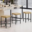 Ver imagem 2 de Kit 06 Banquetas Baixa Bar Cozinha Sala de Jantar Preto Stella L02 Couríssimo Fendi - Lyam Decor