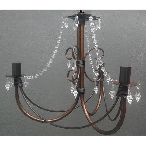 Luminária de Ferro com Cristal Acrilico de Teto para Sala de Jantar