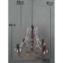 Ver imagem 3 de Lustre de Ferro com Cristais Acrilico Rustico para Sala de Jantar e Cozinha