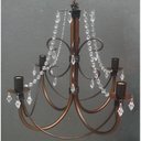 Ver imagem 1 de Lustre de Ferro com Cristais Acrilico Rustico para Sala de Jantar e Cozinha