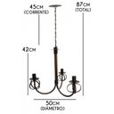 Ver imagem 2 de Lustre Simples Barato de Ferro Rustico para Cozinha ou Quarto
