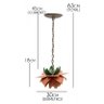 Luminária de Ferro Pendente para Quarto de Artesanal 01 Bocal Flor - Laranja - 2
