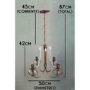 Ver imagem 2 de Lustre Pendente com Cristal Rustico de Ferro para Sala de Jantar e Quarto