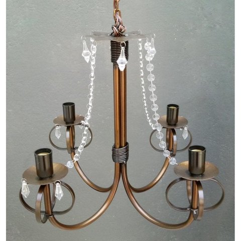 Lustre Pendente com Cristal Rustico de Ferro para Sala de Jantar e Quarto