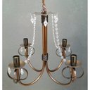 Ver imagem 1 de Lustre Pendente com Cristal Rustico de Ferro para Sala de Jantar e Quarto