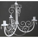 Ver imagem 1 de Lustre Provençal com Cristal Candelabro Artesanal Rustico de Ferro