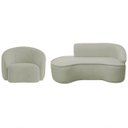 Ver imagem 2 de Kit Divã Recamier Orgânico Marrocos 160cm Lado Esquerdo e 1 Poltronas Amore Bouclé
