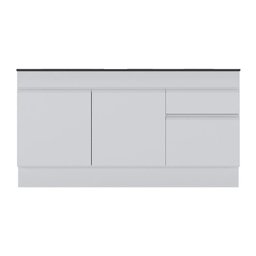 Balcão Cozinha Gabinete Pia 150 Cm 3 Portas 1 Gaveta Branco - 2