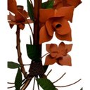 Ver imagem 3 de Lustre Artesanal para Varanda Rustico de Ferro com Flores 03 Bocas - Laranja