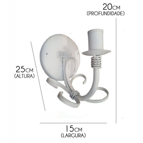 Arandela Artesanal de Parede Iluminação Lateral Provençal para Sala Jantar