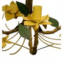 Ver imagem 5 de Lustre Artesanal para Sala de Jantar 03 Bocais Flores de Ferro - Amarelo