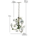 Ver imagem 2 de Lustre Artesanal para Sala de Jantar 03 Bocais Flores de Ferro - Branco & Verniz