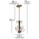 Ver imagem 2 de Lustre de Ferro Dourado com Cristal Artesanal Sala de Apartamento e Quarto