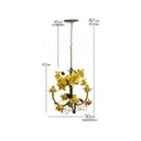 Ver imagem 3 de Lustre de Ferro Rustico para Sala de Estar Envelhecido com Flores - Amarelo