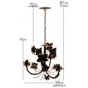Ver imagem 1 de Lustre de Ferro Rustico para Sala de Estar Envelhecido com Flores - Verniz